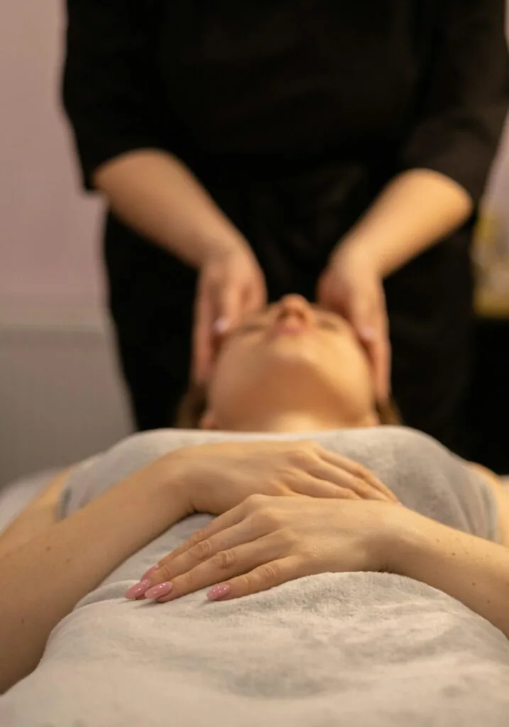 Facial treatment in progress at Kistyle Skin Atelier